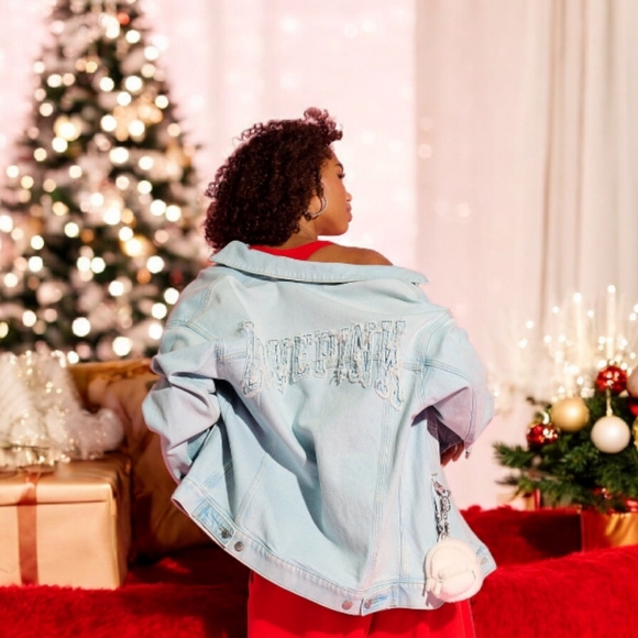 Nwt PINK BRAND Oversized LG Light Blue Denim Jacket Read Full Post.Limited Editi - Picture 2 of 8